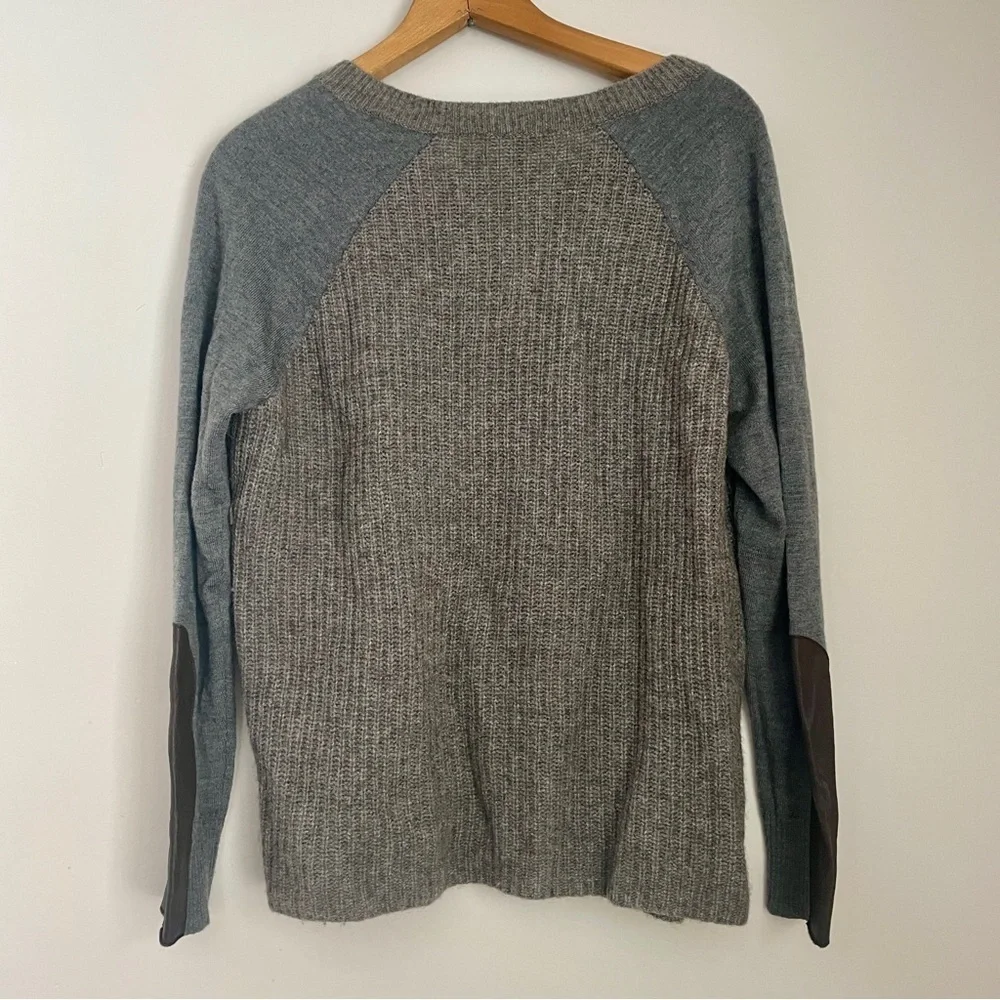 Eileen Fisher Raglan Crewneck Sweater Grey Gray Beige Medium Yak